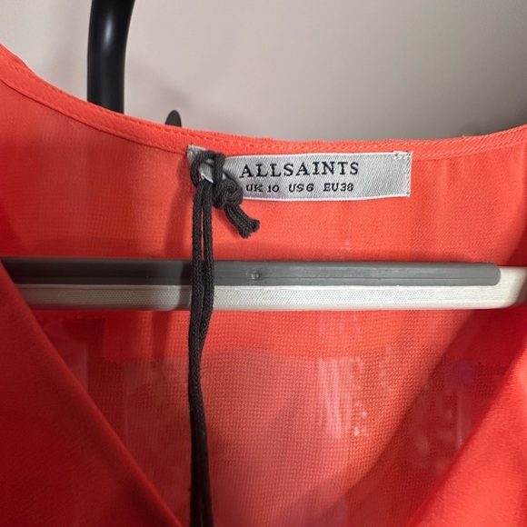 Allsaints Liana Waimea Dress in Zesty Orange. NWT Size 6 - Picture 6 of 7